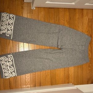 Gray Women's Pants with White Accents